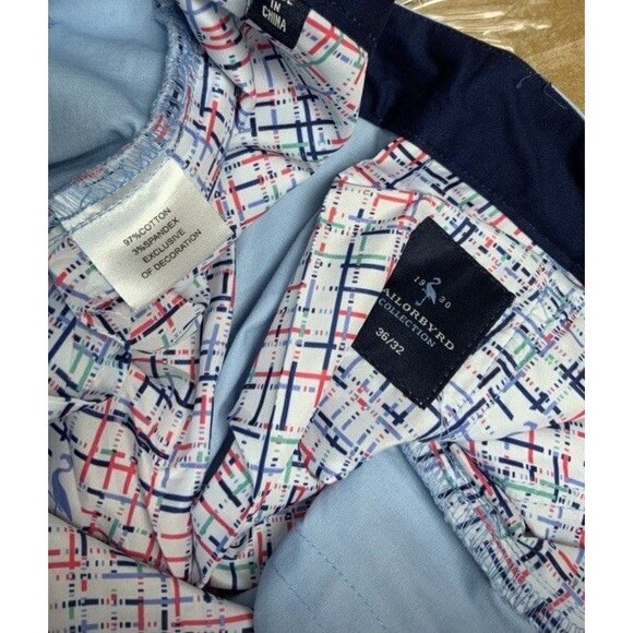 TailorByrd  Men's‎ Light Blue Classic-Fit Chino Pants SZ 36X32 Golf Pants - Picture 3 of 6